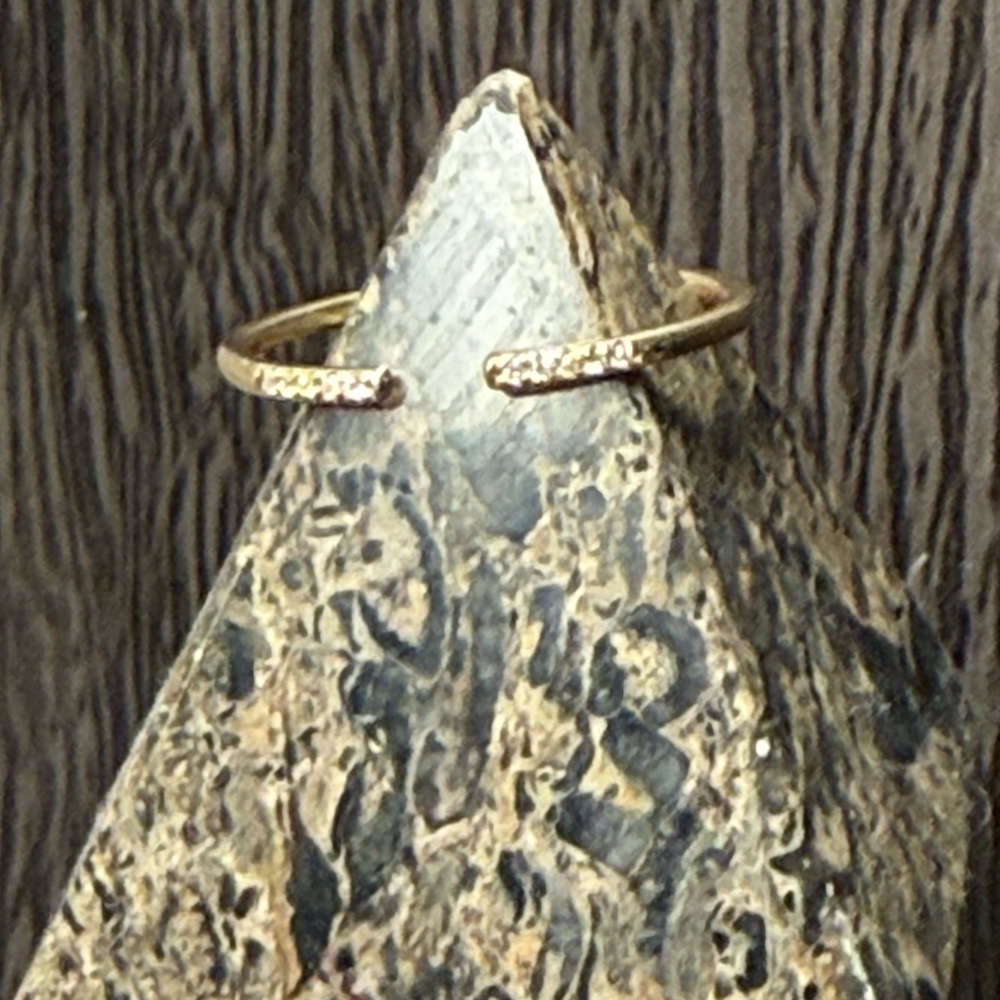 Stackable 14k Diamond Claw Ring. - image 1